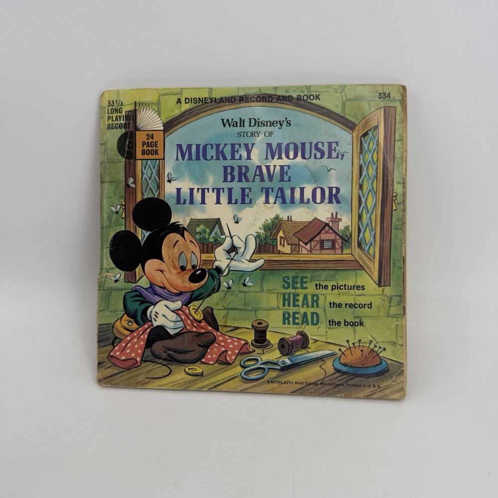MICKEY MOUSE: BRAVE LITTLE TAILOR – CHILDREN’S BOOK & RECORD - DISNEYLAND 334